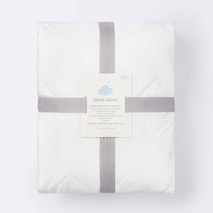 CLOUD ISLAND Waterproof Fitted Crib & Toddler Mattress Pad Cover - WHITE